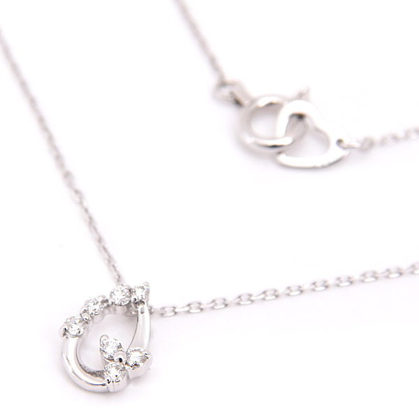 ポンテヴェキオ ネックレス レディース ダイヤ ドロップモチーフ ペンダント D0.08ct ホワイトゴールド K18WG Ponte Vecchio 中古