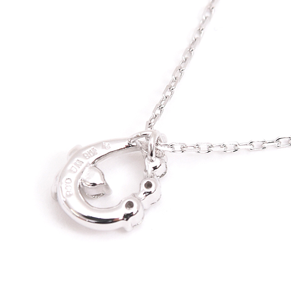 ポンテヴェキオ ネックレス レディース ダイヤ ドロップモチーフ ペンダント D0.08ct ホワイトゴールド K18WG Ponte Vecchio 中古