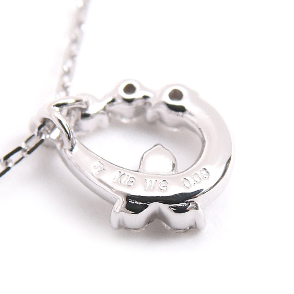 ポンテヴェキオ ネックレス レディース ダイヤ ドロップモチーフ ペンダント D0.08ct ホワイトゴールド K18WG Ponte Vecchio 中古