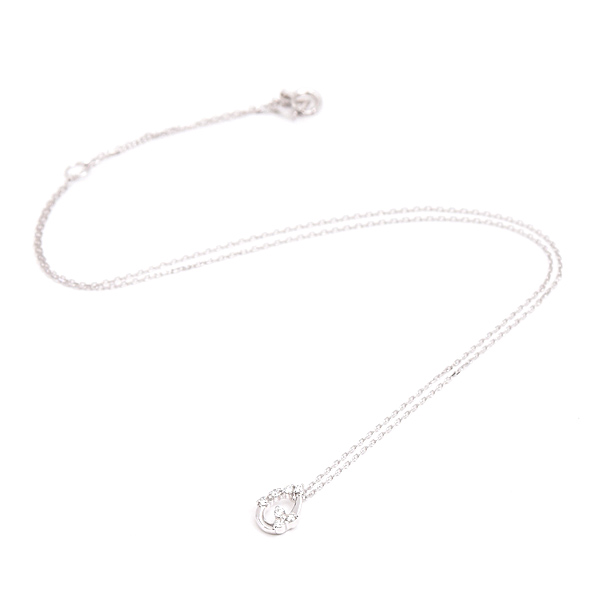 ポンテヴェキオ ネックレス レディース ダイヤ ドロップモチーフ ペンダント D0.08ct ホワイトゴールド K18WG Ponte Vecchio 中古