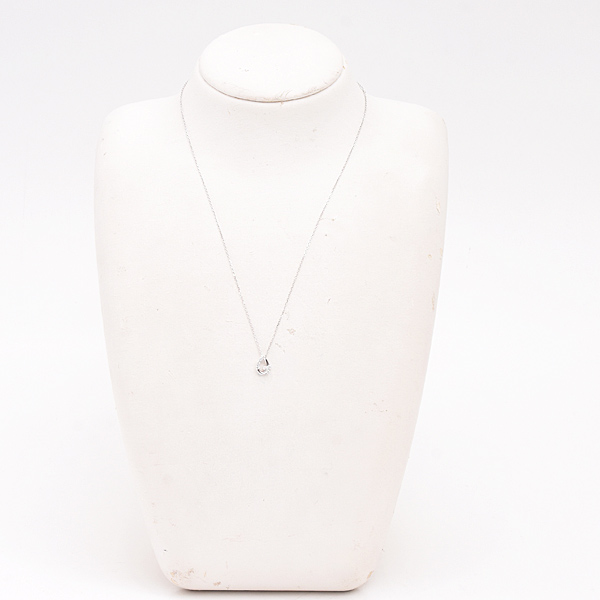 ポンテヴェキオ ネックレス レディース ダイヤ ドロップモチーフ ペンダント D0.08ct ホワイトゴールド K18WG Ponte Vecchio 中古