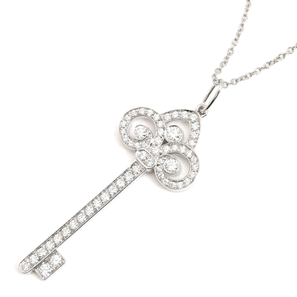 ティファニー ネックレス レディース フルールドリス キー ダイヤ ネックレス プラチナ TIFFANY PT950 中古