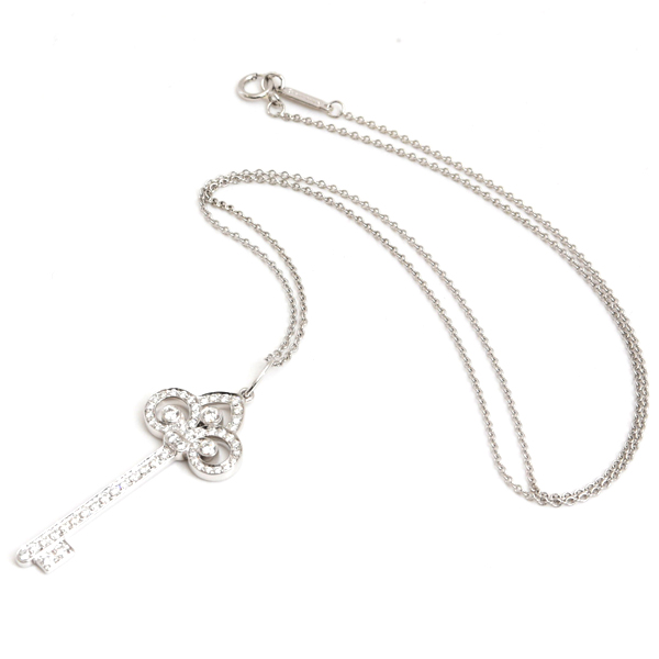 ティファニー ネックレス レディース フルールドリス キー ダイヤ ネックレス プラチナ TIFFANY PT950 中古
