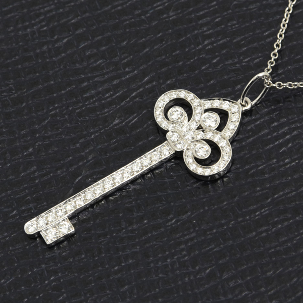 ティファニー ネックレス レディース フルールドリス キー ダイヤ ネックレス プラチナ TIFFANY PT950 中古