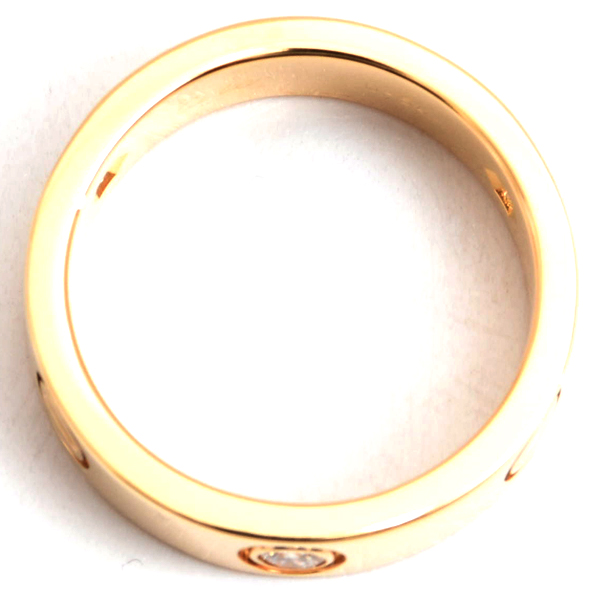 カルティエ 指輪 レディース ラブリング ハーフダイヤ 3Pダイヤ 54号 イエローゴールド Cartier 750YG 中古