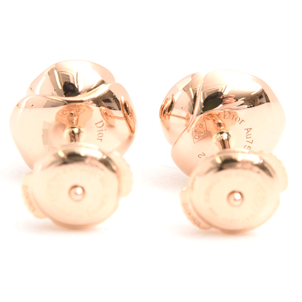 クリスチャンディオール ピアス レディース ローズディオール クチュール ダイヤ ピアス ピンクゴールド Christian Dior 750PG 中古