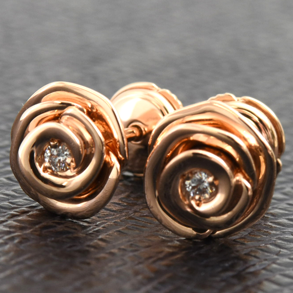 クリスチャンディオール ピアス レディース ローズディオール クチュール ダイヤ ピアス ピンクゴールド Christian Dior 750PG 中古