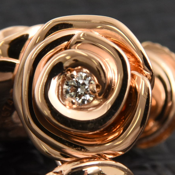 クリスチャンディオール ピアス レディース ローズディオール クチュール ダイヤ ピアス ピンクゴールド Christian Dior 750PG 中古