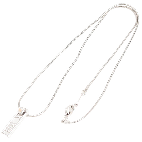 ティファニー ネックレス レディース アトラスバー 3Pダイヤ ネックレス ホワイトゴールド TIFFANY 750WG 中古