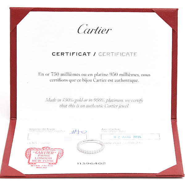 カルティエ 指輪 レディース エタンセル フルエタニティ ダイヤ リング 50号 実寸10号 ホワイトゴールド 750WG 中古