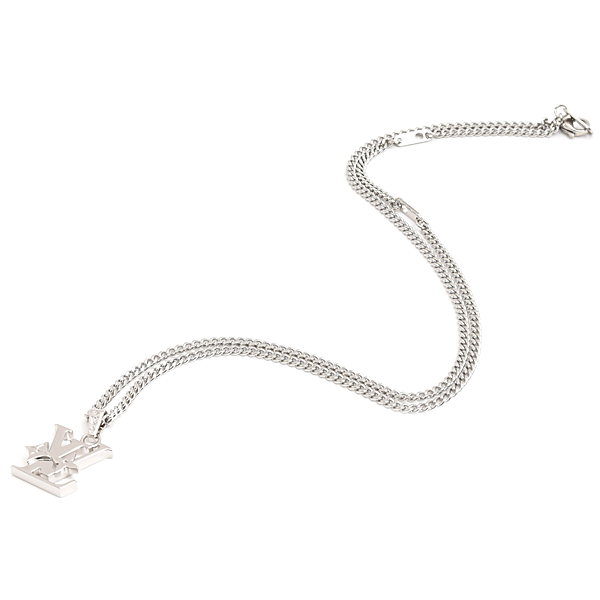 ルイヴィトン ネックレス メンズ ペンダント モノグラム ロウ モノグラムフラワー LV イニシャル メタル ステンレス M02254 Louis Vuitton 未使用展示品