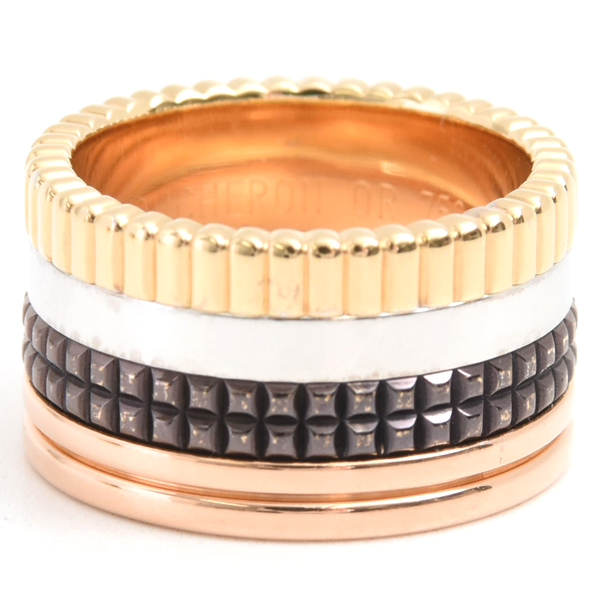 ブシュロン 指輪 レディース キャトル クラシック ラージ リング 51号 ゴールド BOUCHERON 750YG×WG×PG 中古