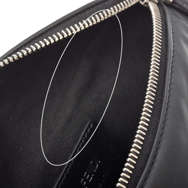 フェンディ バッグ レディース メンズ ロゴボディバッグ カーフ ブラック FENDI 7VA525 中古