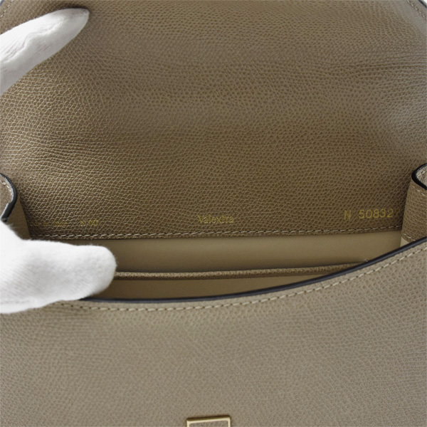 ヴァレクストラ バッグ レディース イジィデ ミニ ハンドバッグ ショルダー ベージュ Valextra N508327 中古