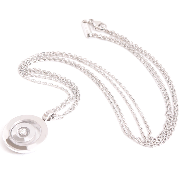 ショパール ネックレス レディース ハッピー スピリット 1Pダイヤ ネックレス ホワイトゴールド Chopard 750WG 中古