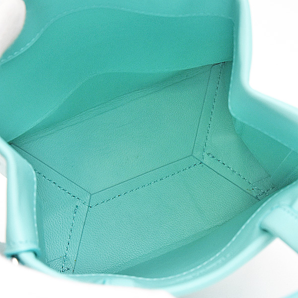 ティファニー バッグ レディース ショッピング トート バッグ ミニ 2WAY ショルダー ハンドバッグ カーフ ティファニーブルー TIFFANY 中古