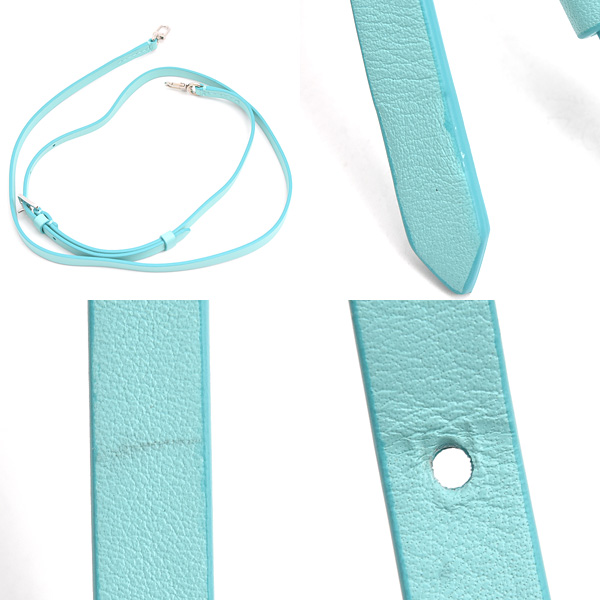 ティファニー バッグ レディース ショッピング トート バッグ ミニ 2WAY ショルダー ハンドバッグ カーフ ティファニーブルー TIFFANY 中古