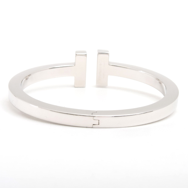 ティファニー バングル レディース Tスクエアバングル ブレスレット Mサイズ ホワイトゴールド TIFFANY 750WG 中古