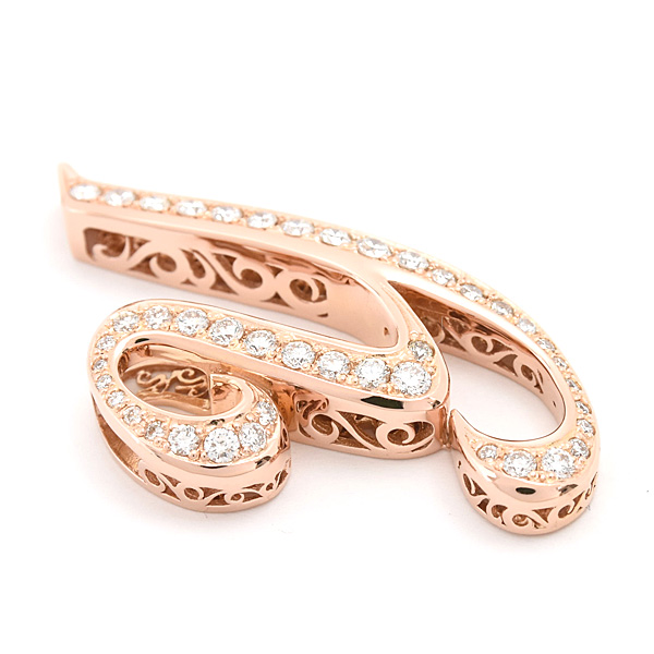 ゆきざき ペンダント メンズ レディース ノンブル アルファ ダイヤ イニシャルY D1.01ct Lサイズ ピンクゴールド K18PG YUKIZAKI 中古