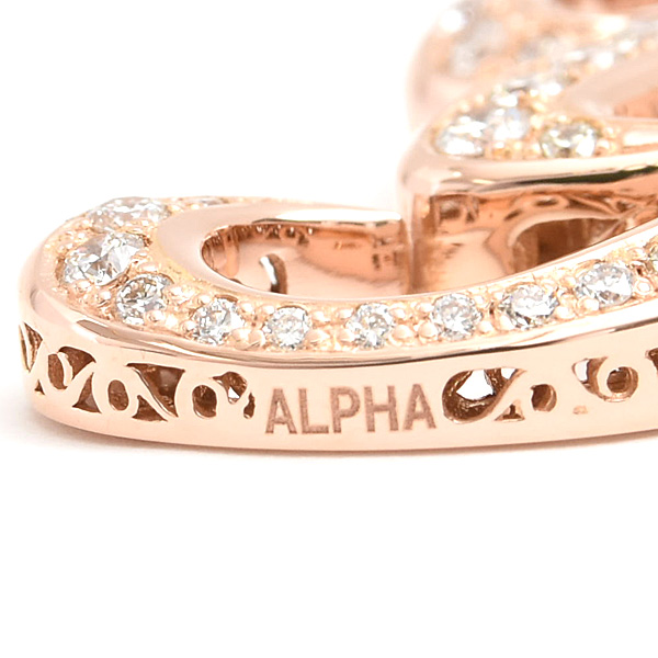 ゆきざき ペンダント メンズ レディース ノンブル アルファ ダイヤ イニシャルY D1.01ct Lサイズ ピンクゴールド K18PG YUKIZAKI 中古