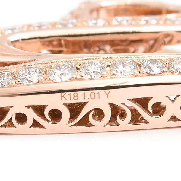 ゆきざき ペンダント メンズ レディース ノンブル アルファ ダイヤ イニシャルY D1.01ct Lサイズ ピンクゴールド K18PG YUKIZAKI 中古