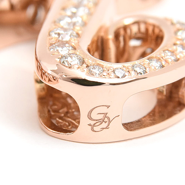 ゆきざき ペンダント メンズ レディース ノンブル アルファ ダイヤ イニシャルY D1.01ct Lサイズ ピンクゴールド K18PG YUKIZAKI 中古