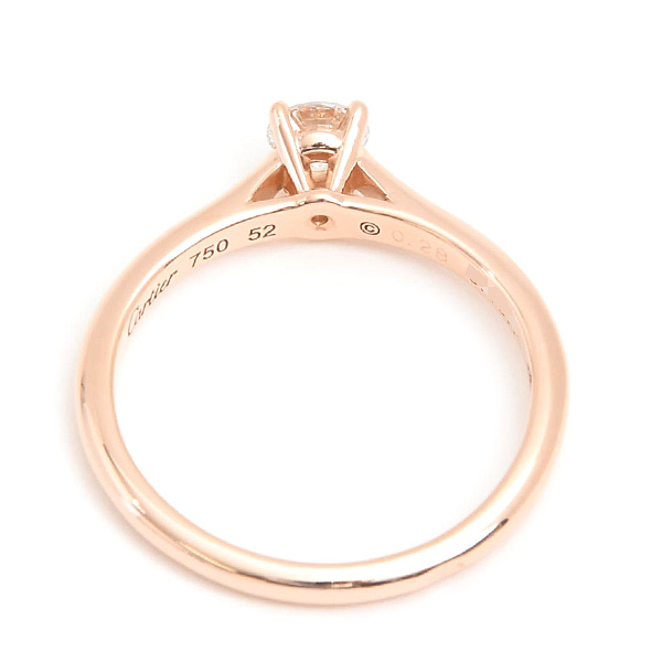 カルティエ 指輪 レディース ソリテール 1985 ダイヤ リング 52号 実寸11.5号 D0.28ct E-VVS2-VG ピンクゴールド 750PG Cartier 中古