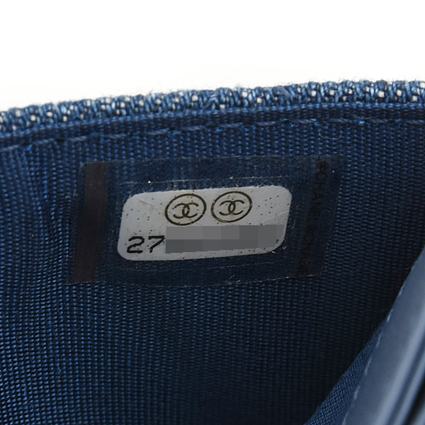 シャネル カードケース レディース カメリア カードケース パスケース デニム ブルー CHANEL 中古