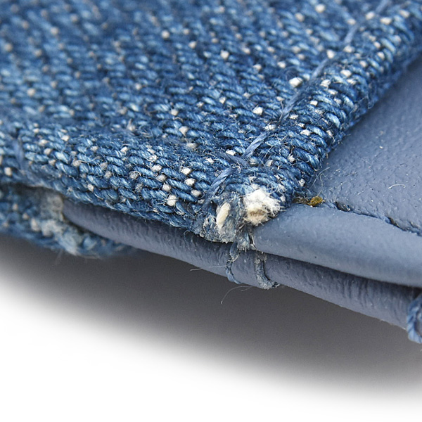 シャネル カードケース レディース カメリア カードケース パスケース デニム ブルー CHANEL 中古