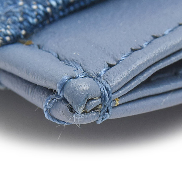 シャネル カードケース レディース カメリア カードケース パスケース デニム ブルー CHANEL 中古