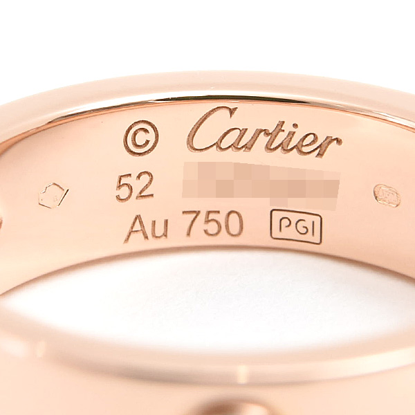 カルティエ 指輪 レディース ハーフダイヤ ラブ リング 3Pダイヤ 52号 実寸12号 ピンクゴールド 750PG Cartier 中古