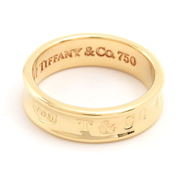 ティファニー 指輪 メンズ レディース 1837 ナロー リング 17号 イエローゴールド 750YG TIFFANY 中古