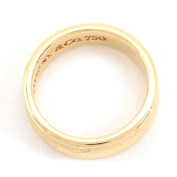 ティファニー 指輪 メンズ レディース 1837 ナロー リング 17号 イエローゴールド 750YG TIFFANY 中古