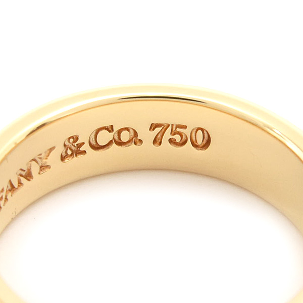 ティファニー 指輪 メンズ レディース 1837 ナロー リング 17号 イエローゴールド 750YG TIFFANY 中古