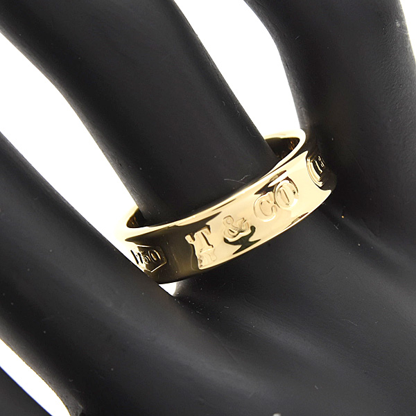 ティファニー 指輪 メンズ レディース 1837 ナロー リング 17号 イエローゴールド 750YG TIFFANY 中古