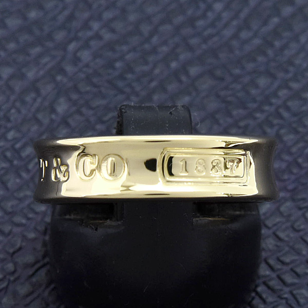 ティファニー 指輪 メンズ レディース 1837 ナロー リング 17号 イエローゴールド 750YG TIFFANY 中古