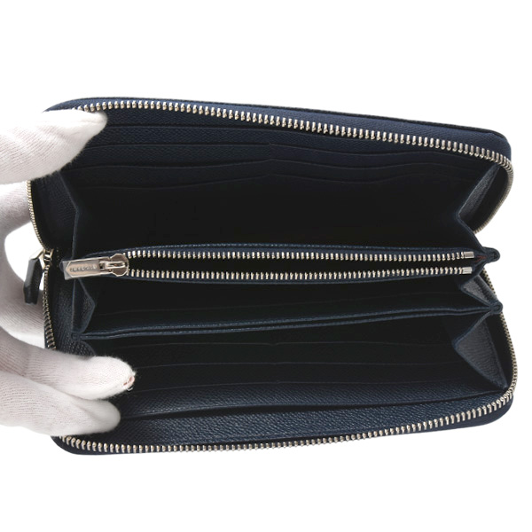 ブルガリ 財布 メンズ ブルガリブルガリ マン ジップウォレット ラウンドファスナー長財布 グレインレザー デニムサファイア BVLGARI 284231 中古