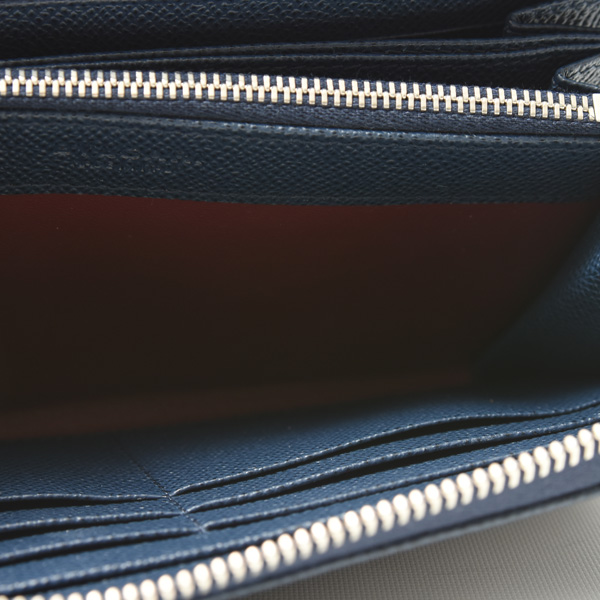 ブルガリ 財布 メンズ ブルガリブルガリ マン ジップウォレット ラウンドファスナー長財布 グレインレザー デニムサファイア BVLGARI 284231 中古