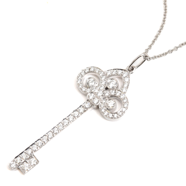 ティファニー ネックレス レディース フルールドリス キー ダイヤ ネックレス プラチナ TIFFANY PT950 中古