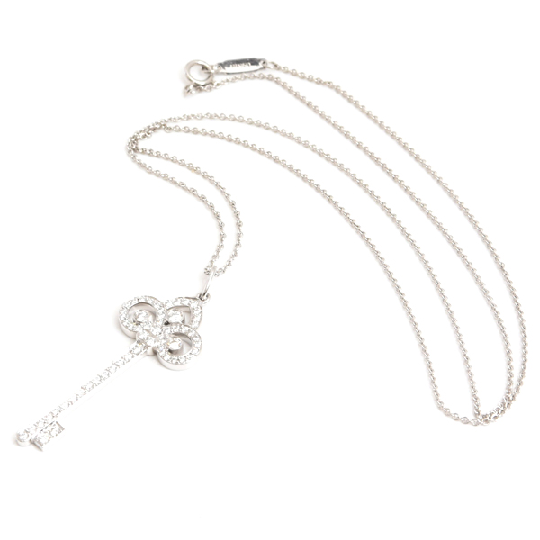 ティファニー ネックレス レディース フルールドリス キー ダイヤ ネックレス プラチナ TIFFANY PT950 中古