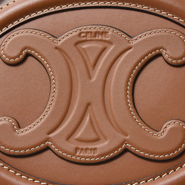 セリーヌ バッグ レディース クロスボディオーバルパース トリオンフ キュイル ショルダーバッグ カーフレザー ブラウン CELINE 10I703DPQ.04LU 中古