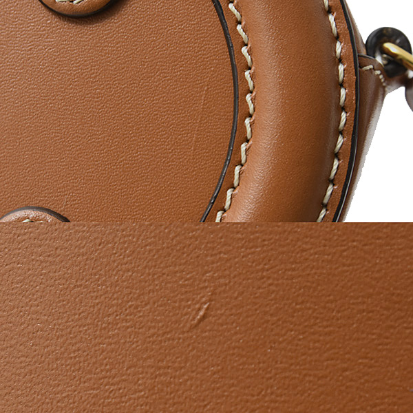 セリーヌ バッグ レディース クロスボディオーバルパース トリオンフ キュイル ショルダーバッグ カーフレザー ブラウン CELINE 10I703DPQ.04LU 中古