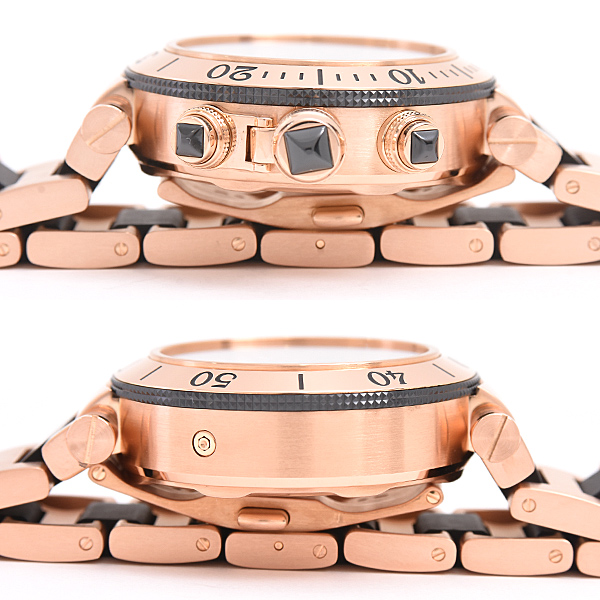カルティエ 時計 メンズ パシャ シータイマー クロノグラフ ブラック文字盤 自動巻 ピンクゴールド Cartier 750PG W301980M 中古