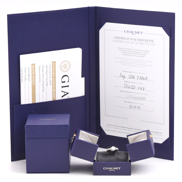 ショーメ 指輪 レディース リアン ダムール ダイヤモンド リング 8号 D0.34ct プラチナ CHAUMET PT950 中古