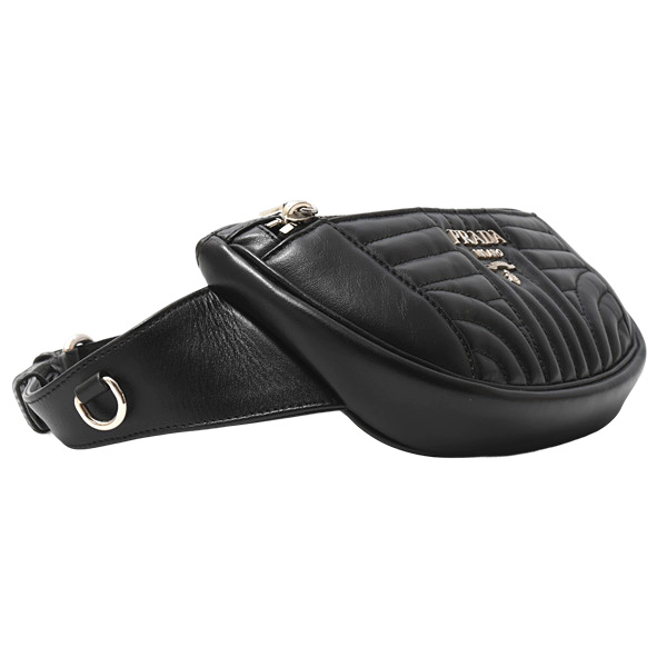 プラダ バッグ メンズ レディース ウエストバッグ ボディバッグ ソフトカーフ NERO PRADA 1BL008 中古