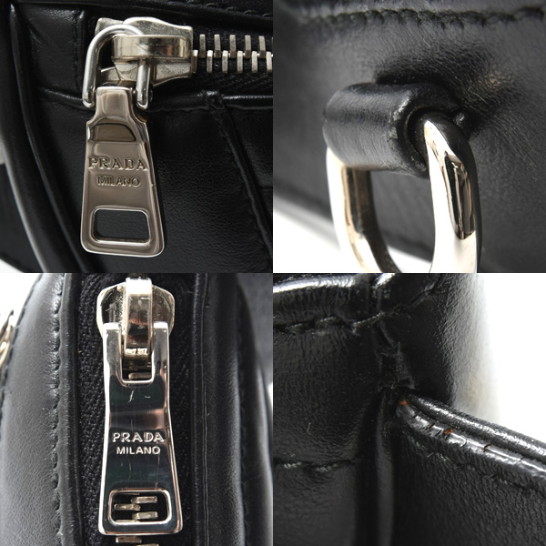 プラダ バッグ メンズ レディース ウエストバッグ ボディバッグ ソフトカーフ NERO PRADA 1BL008 中古