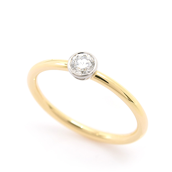 ティファニー 指輪 レディース ビゼット ダイヤ リング 実測サイズ10号 イエローゴールド×プラチナ TIFFANY 750YG×PT950 中古