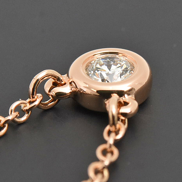 ティファニー ネックレス レディース バイ ザ ヤード シングル ダイヤモンド ペンダント 1Pダイヤ ピンクゴールド TIFFANY 750PG 中古