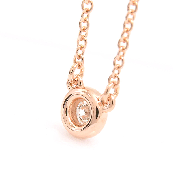 ティファニー ネックレス レディース バイ ザ ヤード シングル ダイヤモンド ペンダント 1Pダイヤ ピンクゴールド TIFFANY 750PG 中古