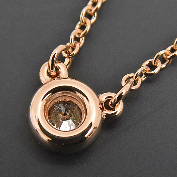 ティファニー ネックレス レディース バイ ザ ヤード シングル ダイヤモンド ペンダント 1Pダイヤ ピンクゴールド TIFFANY 750PG 中古